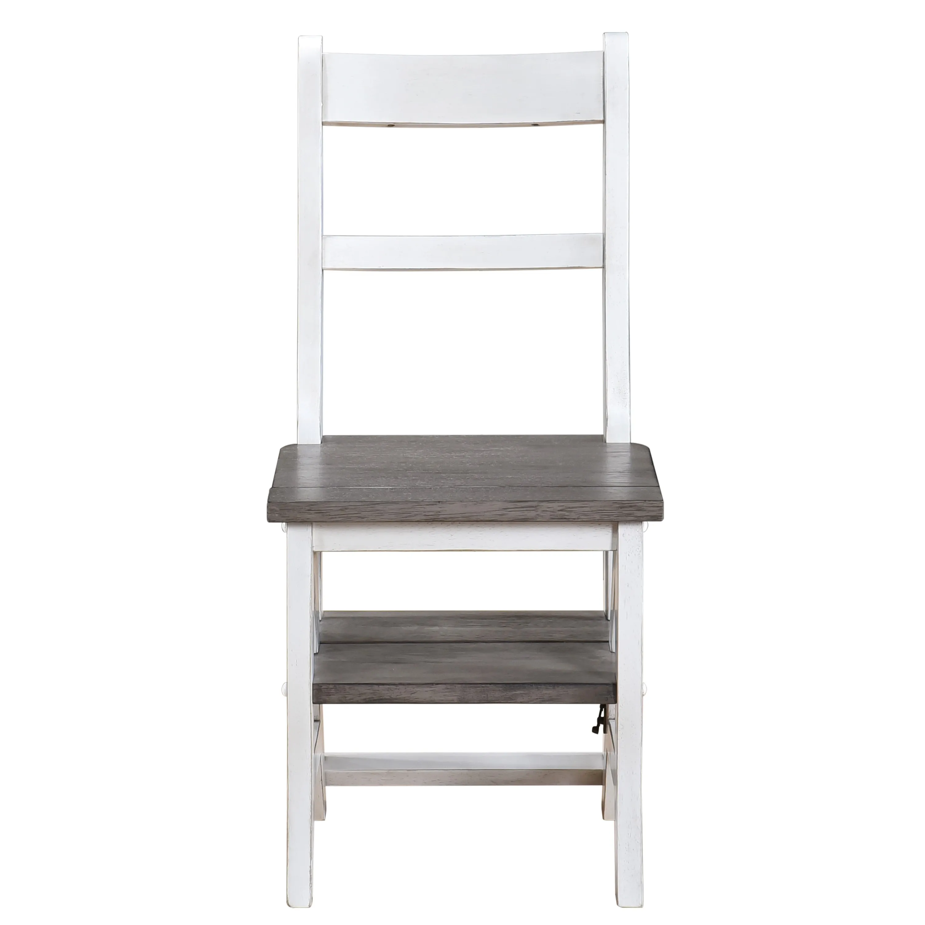 Solid Wood Foldable Ladderchair Dual Purpose Stepladders Step Display Stand Flower Stand forHome,Library,Kitchen