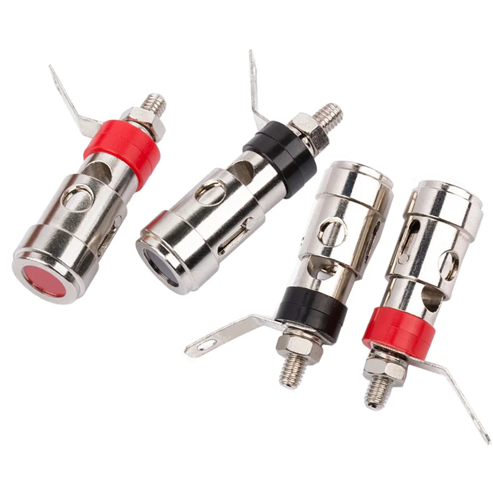 Nickel-plated Push-type Spring Self-locking Terminal Free-Soldering Banana Binding Post Socket Audio Speaker Amplifier Connector