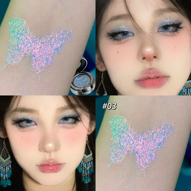 Chameleon Single Eyeshadow Blue Purple Iridescent Shimmer Multi-Use Highlight for Stage & Creative Makeup