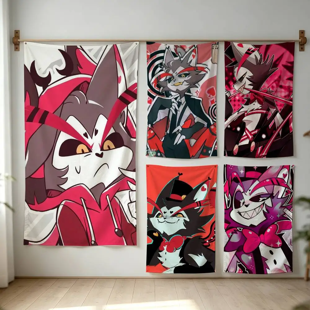 Husk Hazbin Hotel Graphic Flag Digital Printing Banner for Garage Wall Out Door Decoration