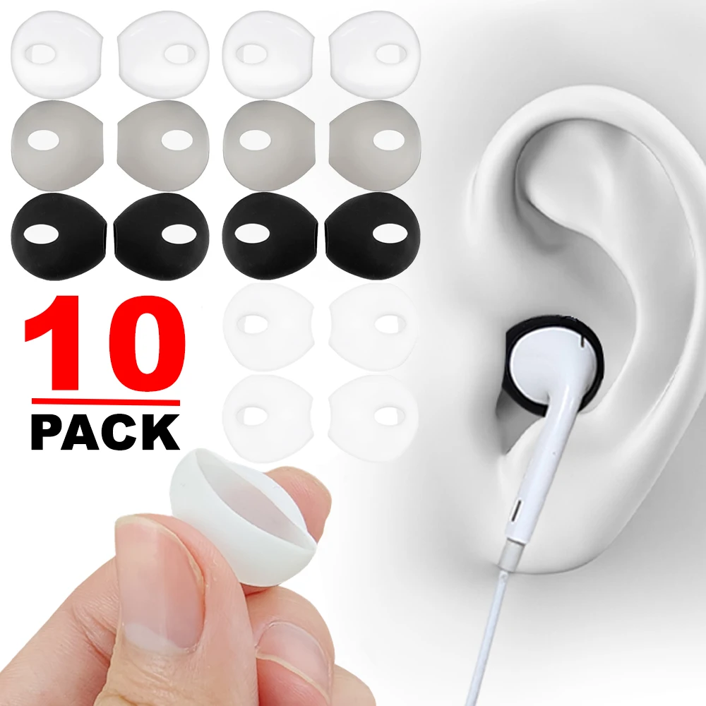 1/5/10Pairs Ear Cover Eartips Replacement Anti-Slip Soft Silicone Sport Earphone Earbud for IPhone 8/7/6/5S Headphones Earbuds