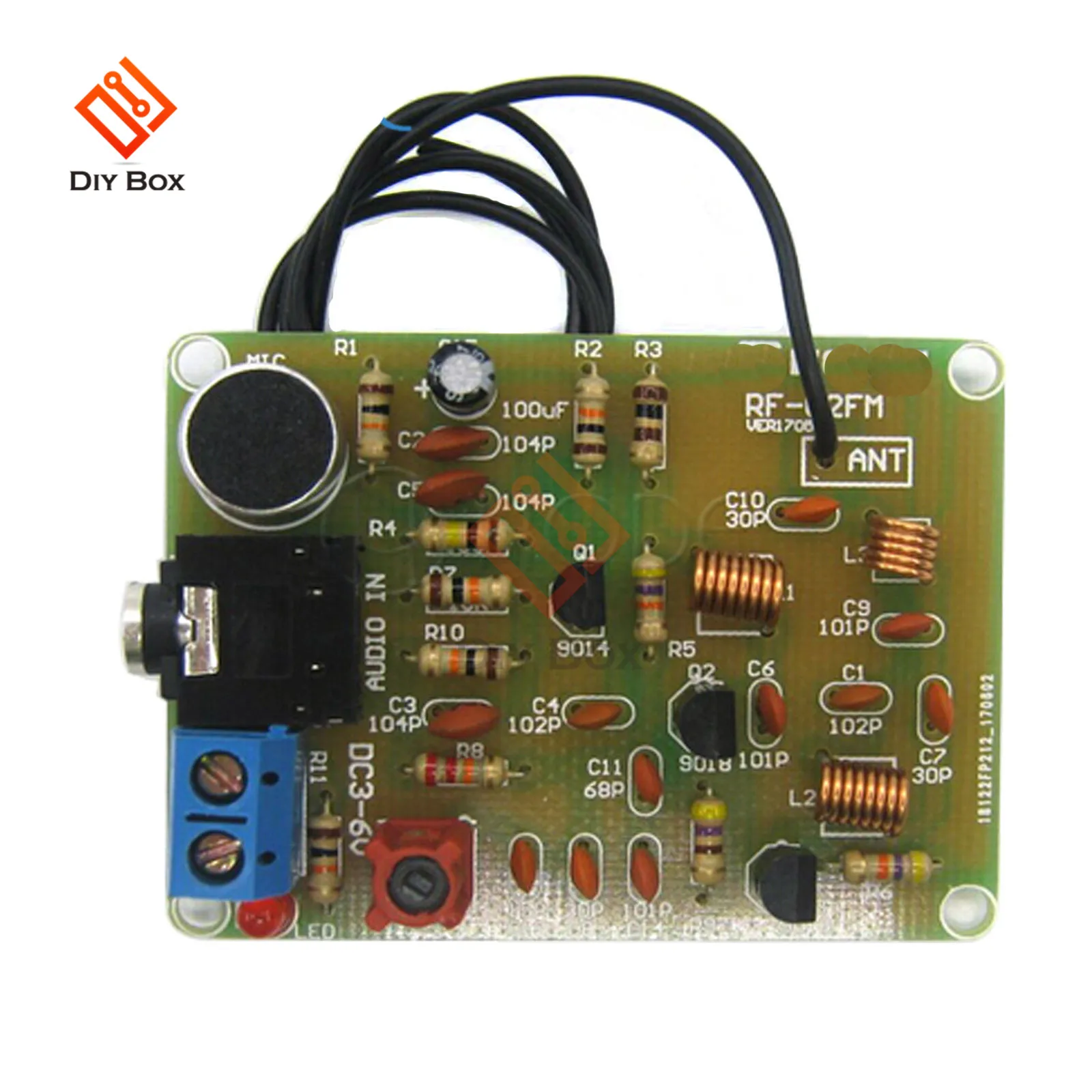 FM Wireless Transmitter Module DIY Kit 88-108MHz Electronic Frequency Microphone Stereo Radio Board Parts Adjustable DC 3V 6V