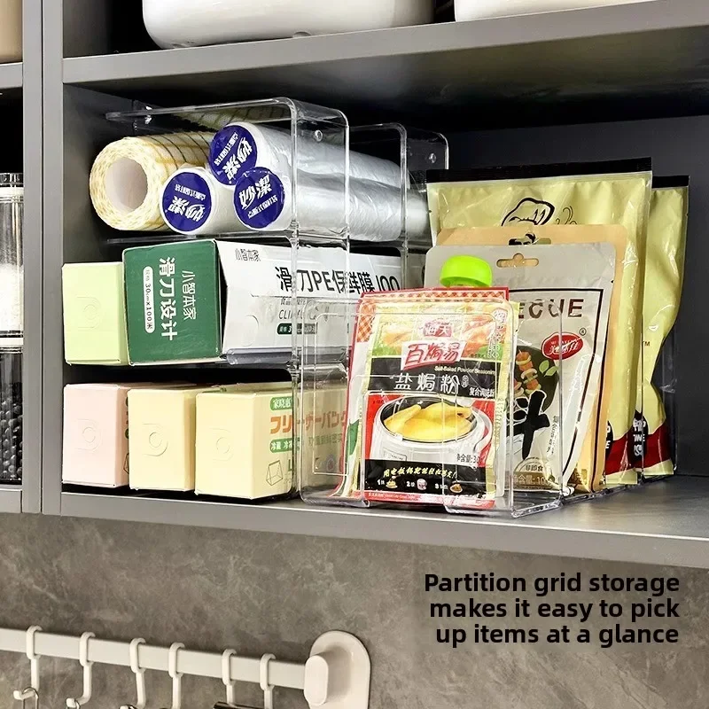 

Стеллаж для хранения пластиковой пленки, кухонный шкаф, тип ящика, сумка для хранения свежести, стеллаж для хранения приправ и мусора, многослойные инструменты для хранения