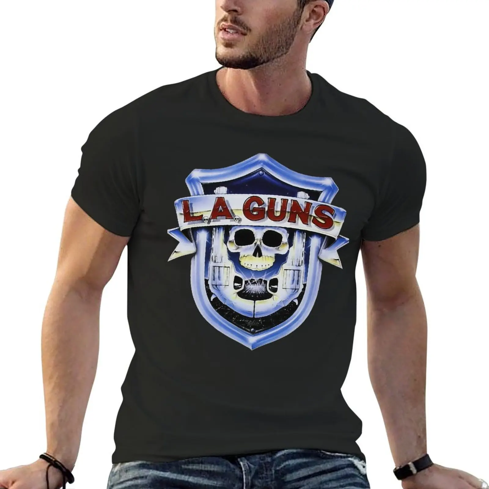 LA Guns T-shirt kawaii clothes customs blanks boys whites Men's t shirts