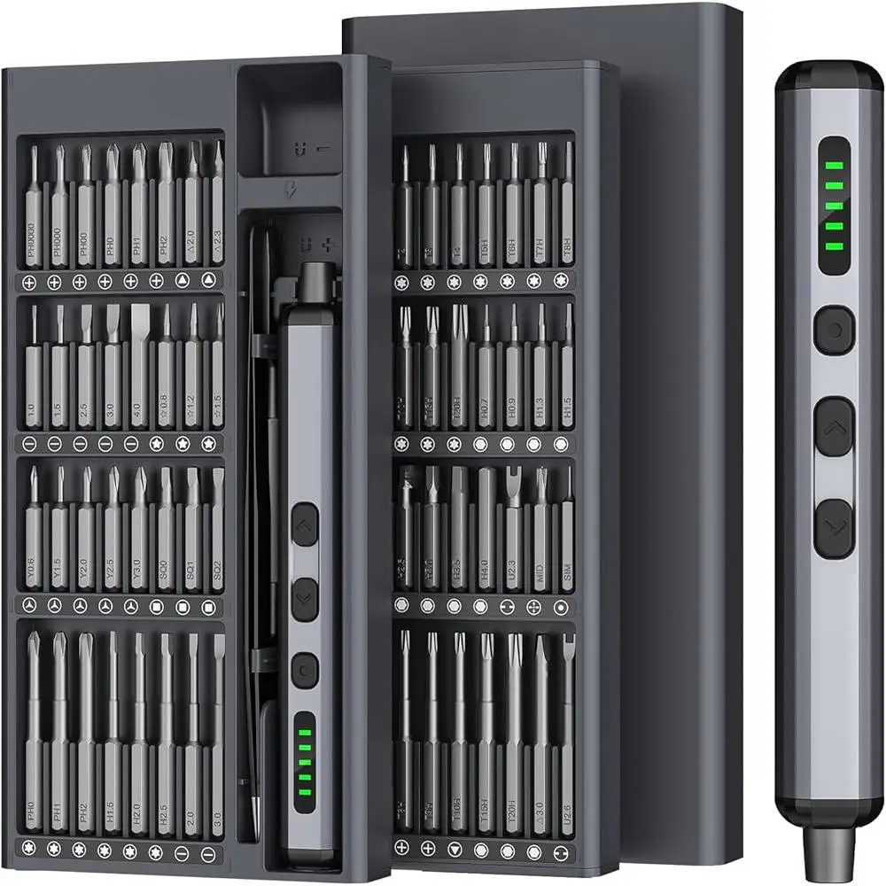 ミニ電動ドライバーセット 3.7V コードレス精密ドライバー 72-in-1 磁気ビット充電式ツールエレクトロニクス修理