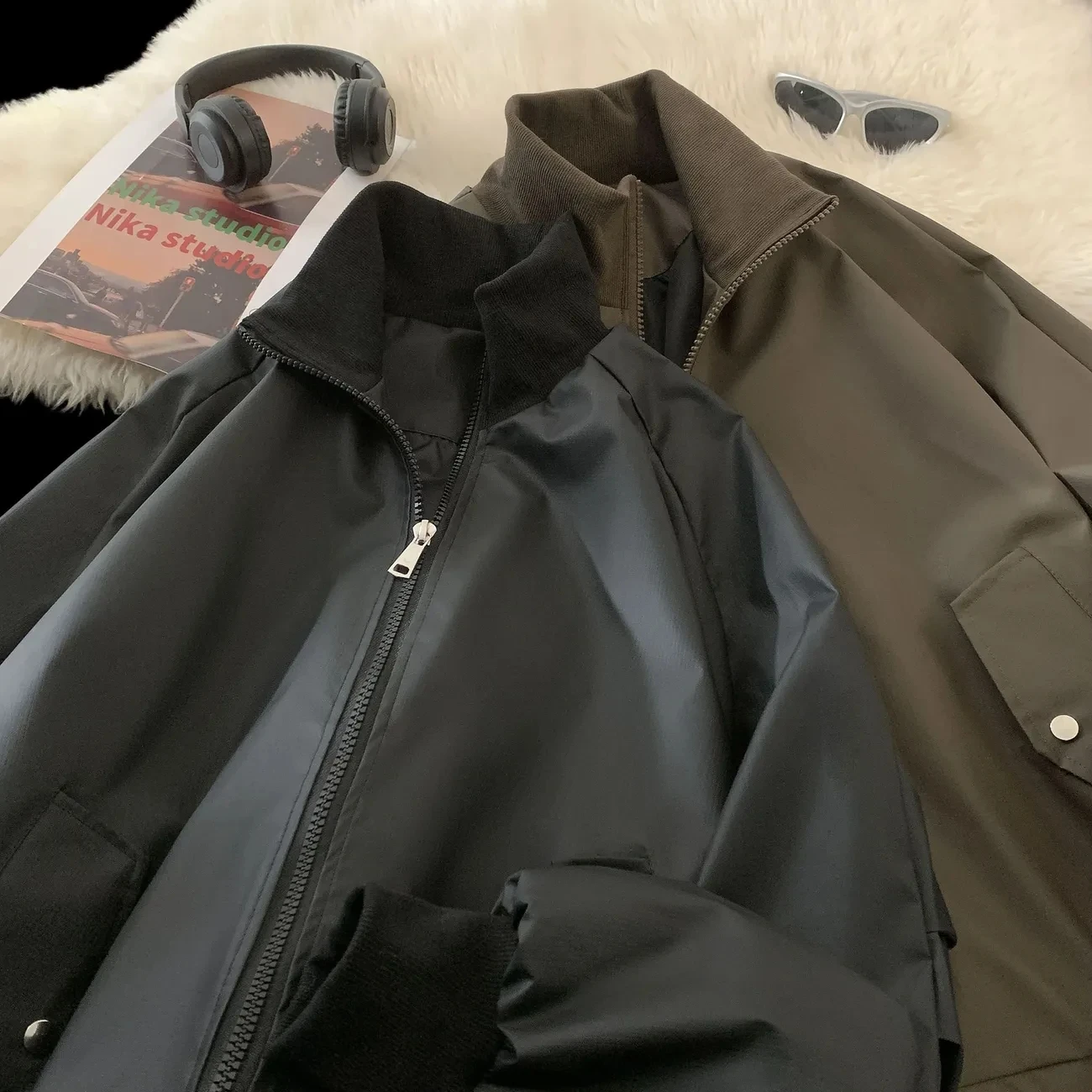 Ladies Fashion Zipper Faux Leather Jacket Spring Autumn Women Long Sleeves Leather Coat 2026 Female Casual PU Leather Outwear 6