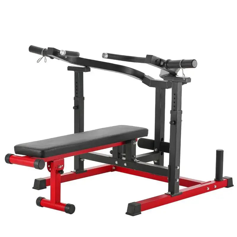 Brustpresse mit 204 kg Kapazität, verstellbare Hantelbank, flache und schräge Hantelbank mit unabhängigen konvergierenden Armen, Bauch- und Schultertrainer, Heim-Fitnessgerät