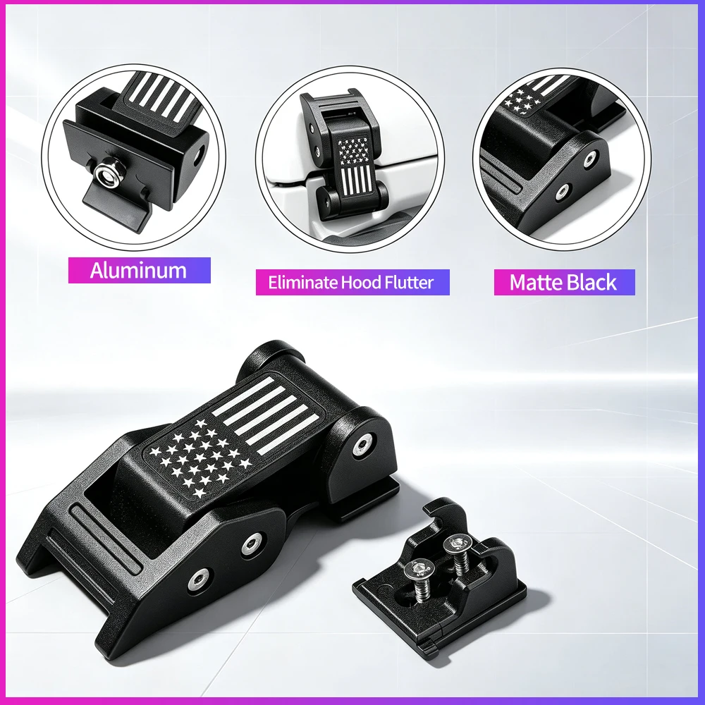 Hood Latches Hood Catches for Jeep Wrangler JK JL Gladia-tor JT Hood Latch Kit Lock Catc Reduce Hood Flutterh Car Exterior Parts
