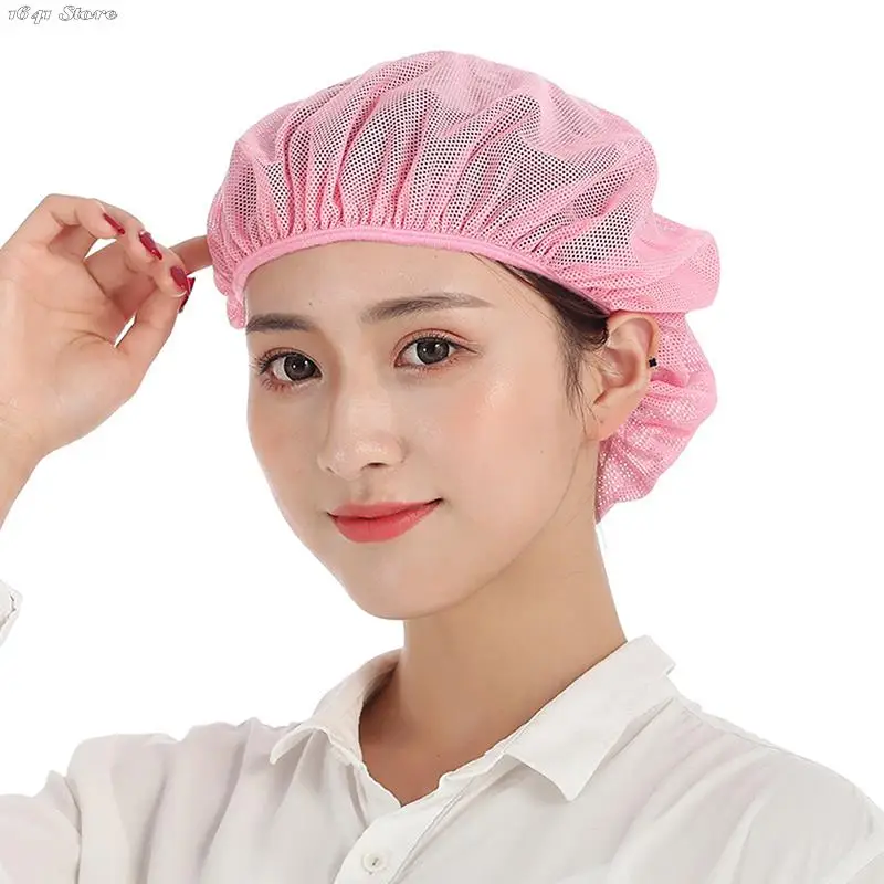 1pc Elastic Chef Net Hat Cook Caps Kitchen Health Work Hats Canteen Restaurant Food Service Bakery Baking Women Breathable Cap