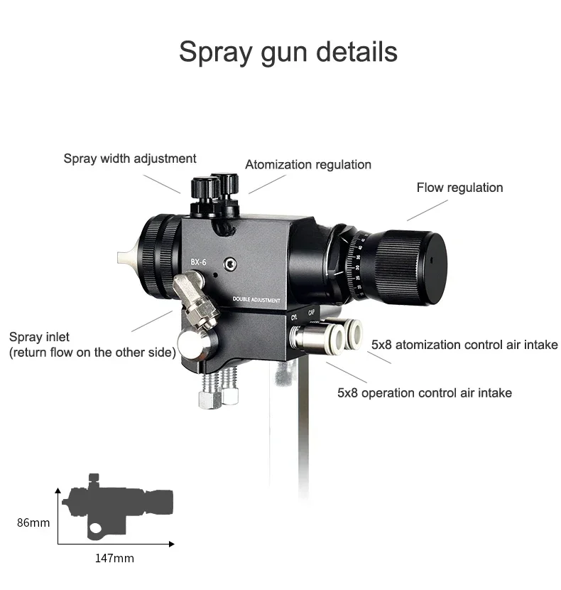 BX-6 type automatic paint spray gun can adjust high atomization imported reciprocating low pressure spray paint
