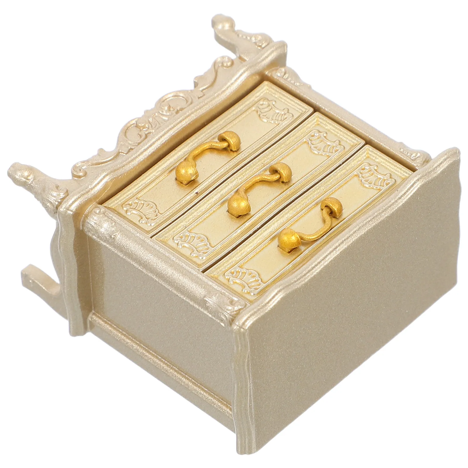 Miniature Vintage Bedside Cabinet Miniature Furniture Nightstand Wooden Chest Cabinet Bedroom Decoration Small