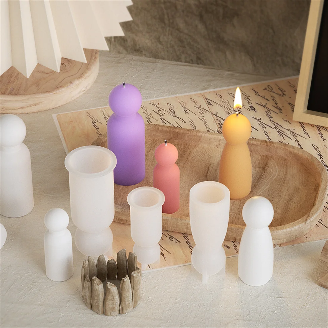 3D Simplicity Human Shape Silicone Candle Molds DIY Geometric Angel Handmade Aromatherapy Candle Gypsum Resin Molds Home Decor