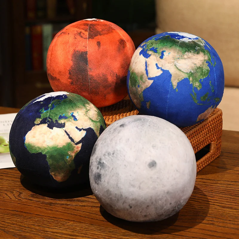 17/27cm Simulation Earth Moon Sun Martian Mercury Sphere Plush Toy Pillow Star Doll Room Decor Birthday Gift