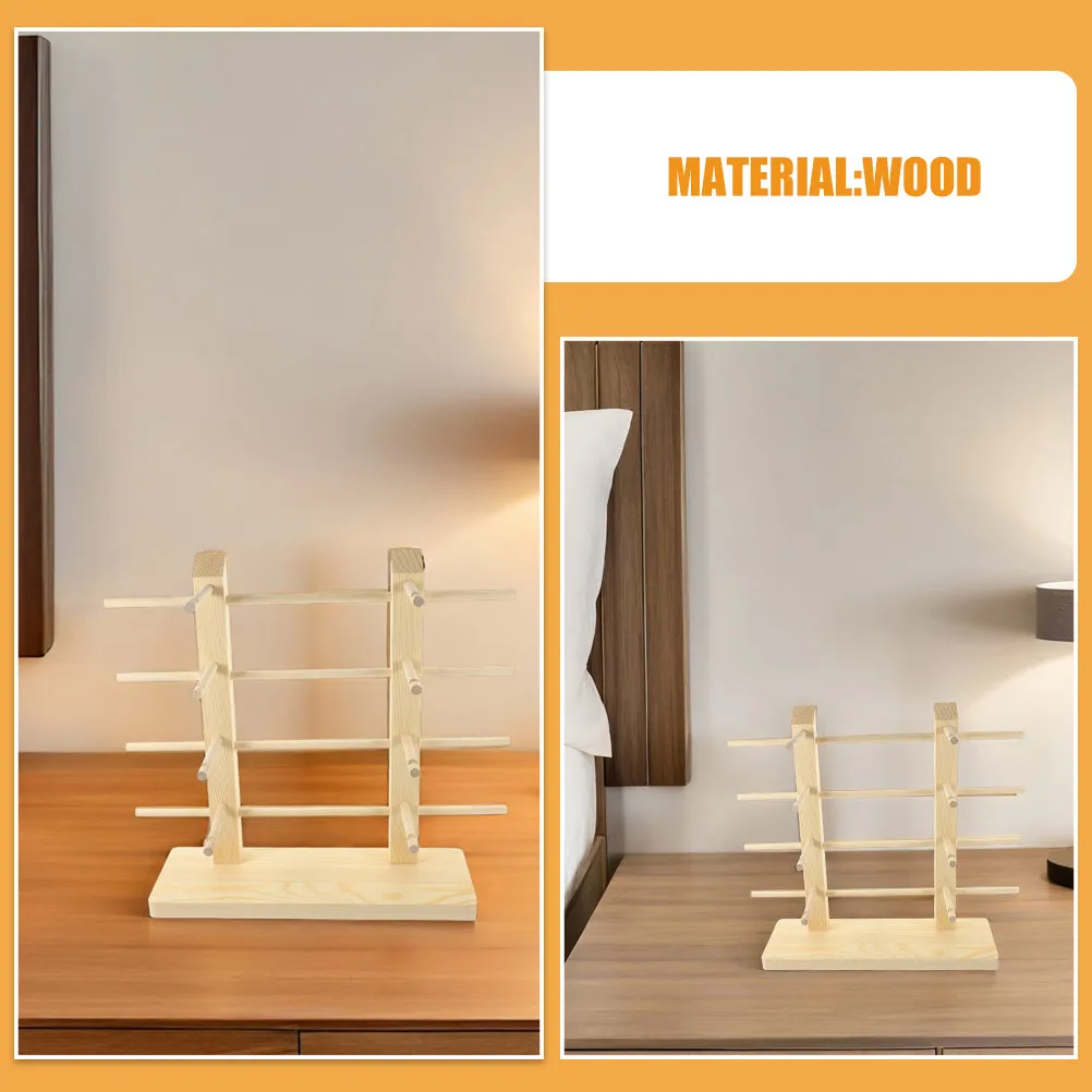 2pcs Sunglasses Display Rack Wood: Multi-Tier Eyeglass Holder Stand For Store Home Desktop Storage Organizer Eyeglass Display view 4