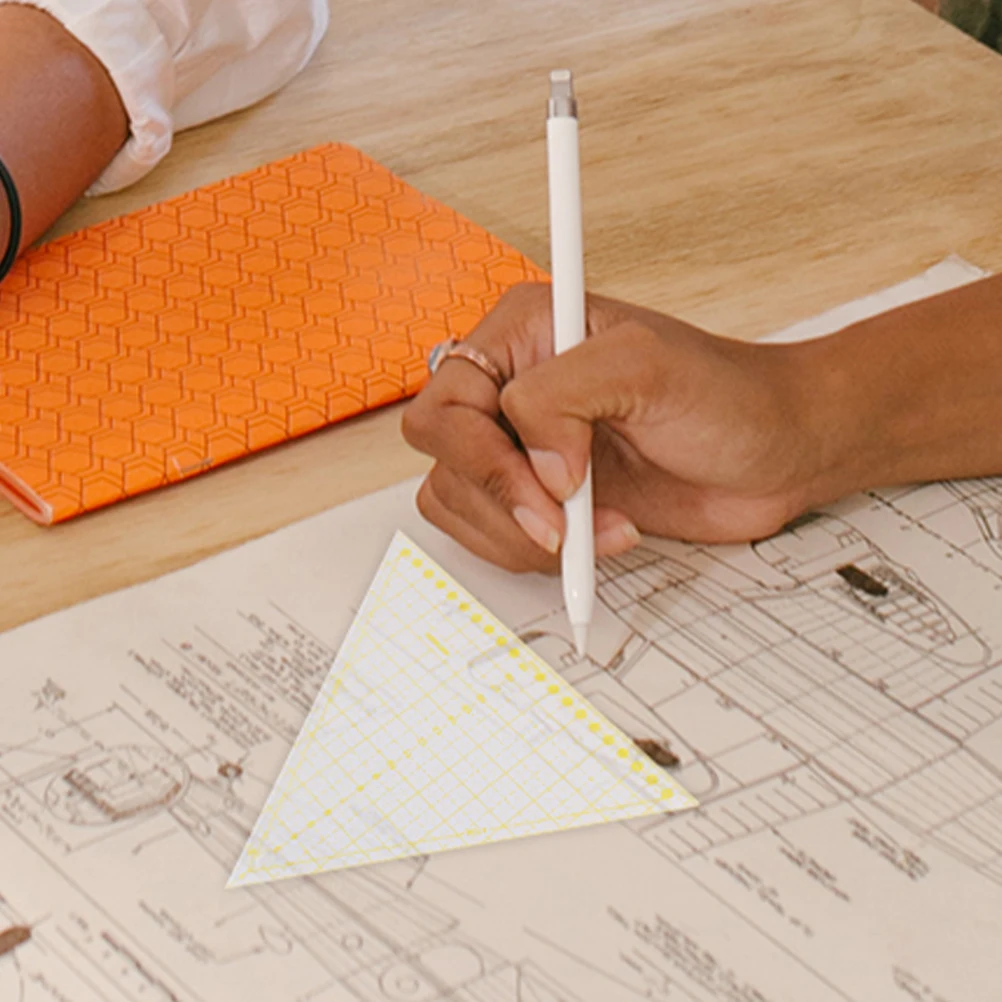 

2pcs Durable Acrylic Sewing Triangle Quilting Tool Multi-Function Cutting Measuring Ruler Fabric Patchwork Portable Stitching