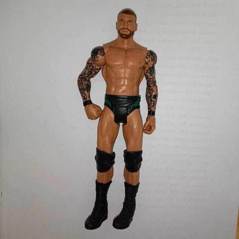 Tough Guy Badass Cool 7 Inch Posable Wrestling Action Figure Tattooed Wrestler Collectible Doll Desk Decor For Collectors Fans