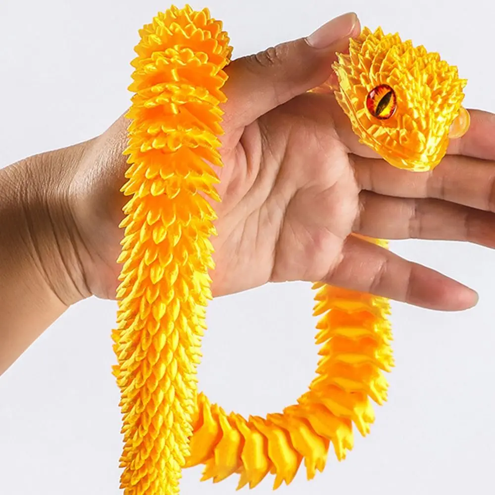 Realistic 3D Printed Snake Toy Multicolor 30/45/60cm Simulated Snake Ornament Rotatable PLA Animal Simulation Model Halloween