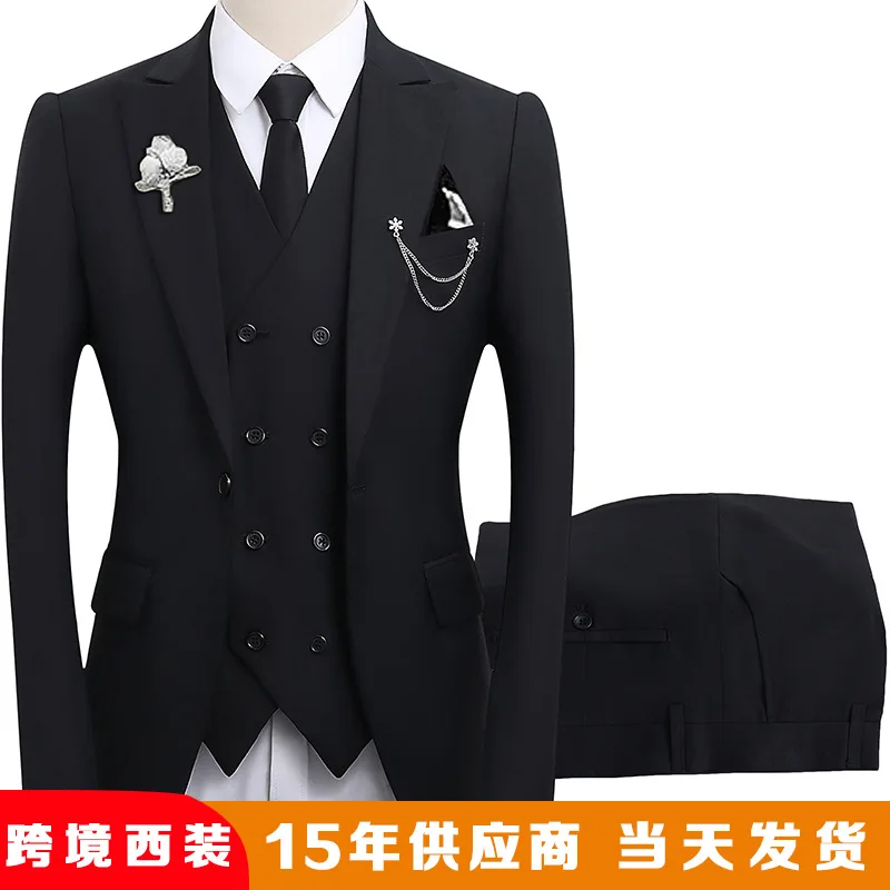

Men's Suit Ensemble, Men's Formal Suit, Three-piece Men's Suit for Wedding, Groom's Suit for Business Wedding Banquet Suits