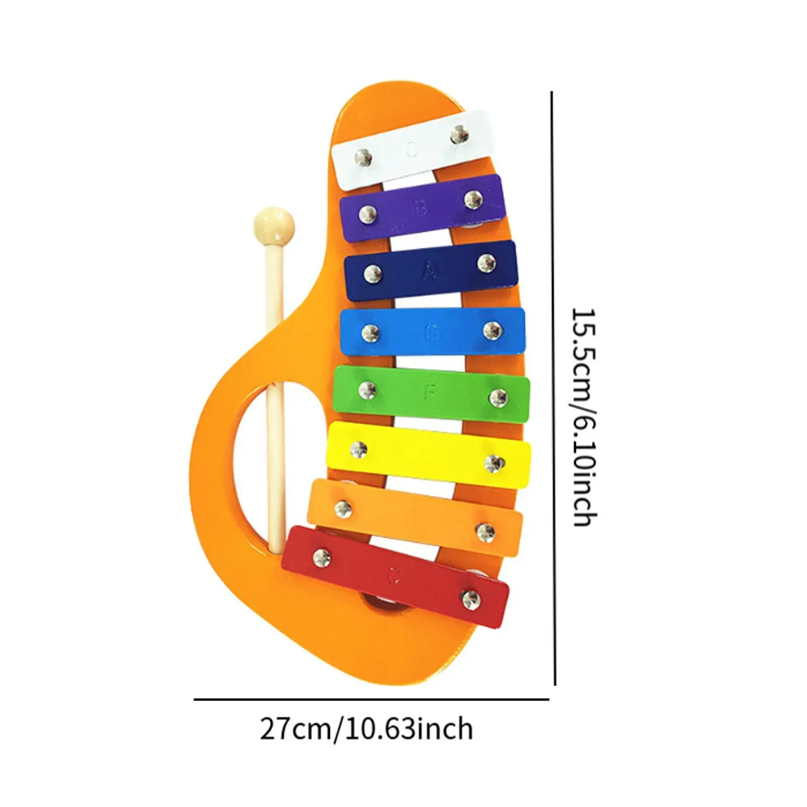 Xilofono a 8 note che impara Glockenspiel in legno arcobaleno per ragazze e ragazzi