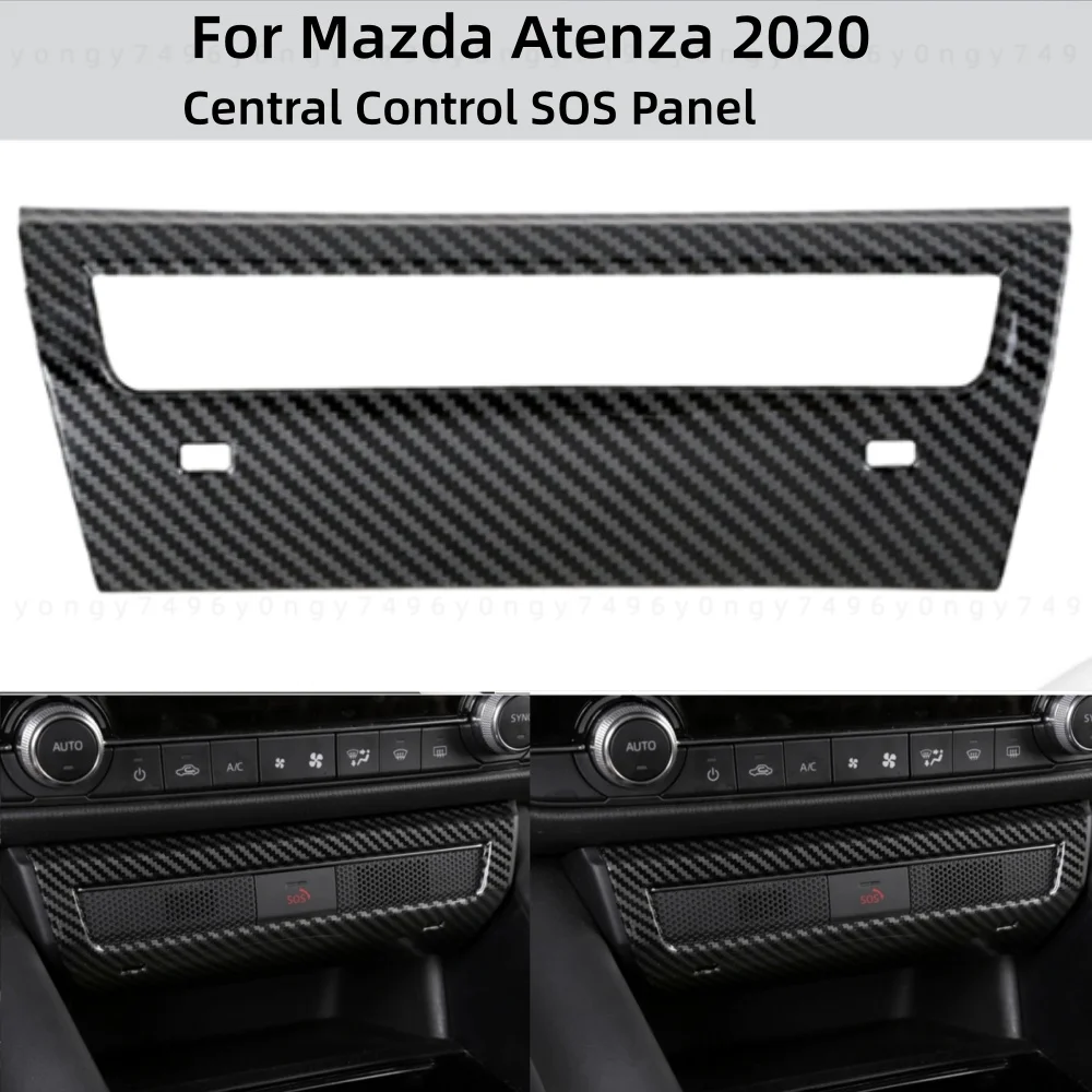 

Car Stickers ABS Plastic For Mazda Atenza 2020 Cars Decoration Accessories Carbon Central Control SOS Panel Trim Paste Style