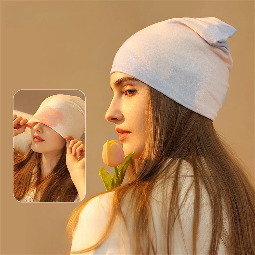 

Soft Stretch Cotton Bonnet Fashion Warm Sleep Hats Women's Modal Hijab Caps Ladies Solid Color Beanie Hat Muslim Turban Hairband