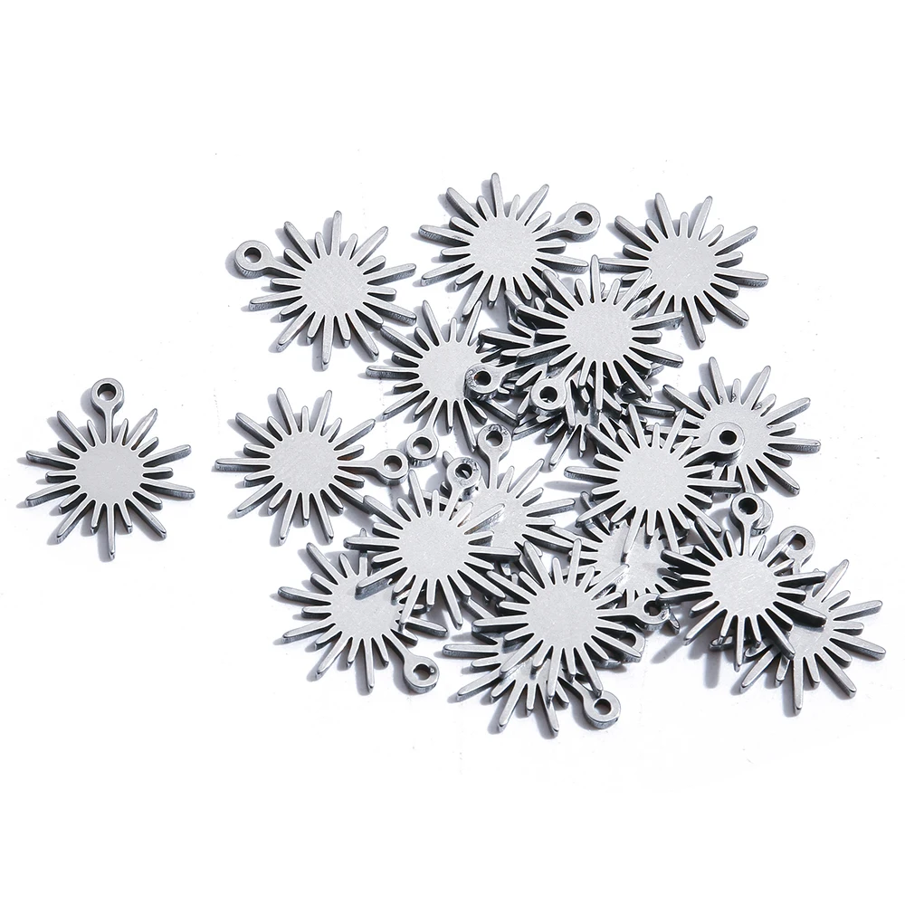 10Pcs Stainless Steel Sun Yoga OM Charms Pendants Hamsa Hand Connectors Bulk Wholesale For Diy Earrings Bracelet Jewelry Making