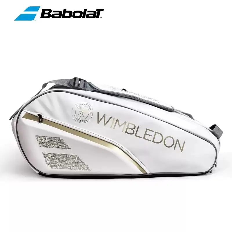 Babolat Tennis Bag PURE WIMBLEDON Large-capacity Tennis Backpack Sports Bag Tenis Raqueteiras Beach Tennis Padel Rackets 6-Pack