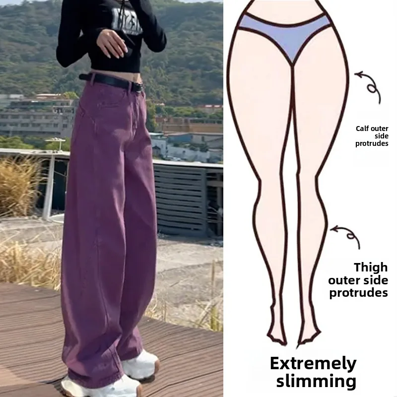 

plus Size Women's High Waist Wide Leg Jeans Spring Autumn New Style Slimming Loose Workwear Casual Comfortable Straight Cut