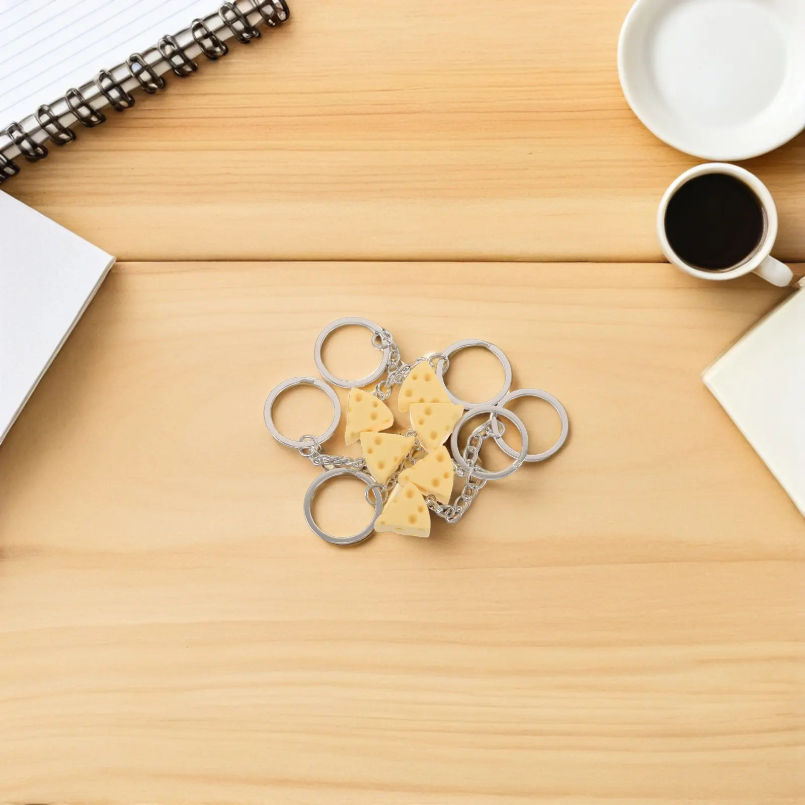 20Pcs Cheese Keychain Pendant Realistic Resin Food Keyring Bag Charm Portable Cute Backpack Keychain Party Favor Decoration