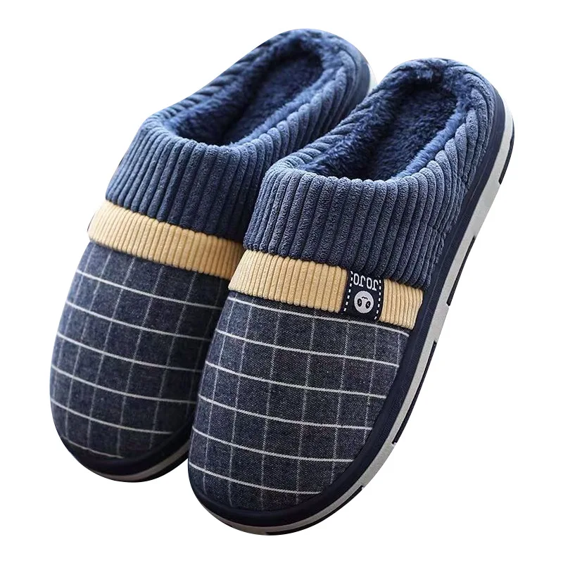 Size 48 49 50 Extra Size Men Autumn Plus Size Winter Plush Cotton Slippers Indoor Slippers Cotton Slippers Casual Warm Slippers