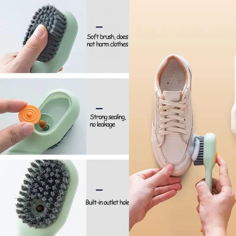 Soft Bristled Cleaning Brush Long Handle Shoe Clothing Board Brush 1PC Options Liquid Shoe Brush for Clothes And Shoe Care