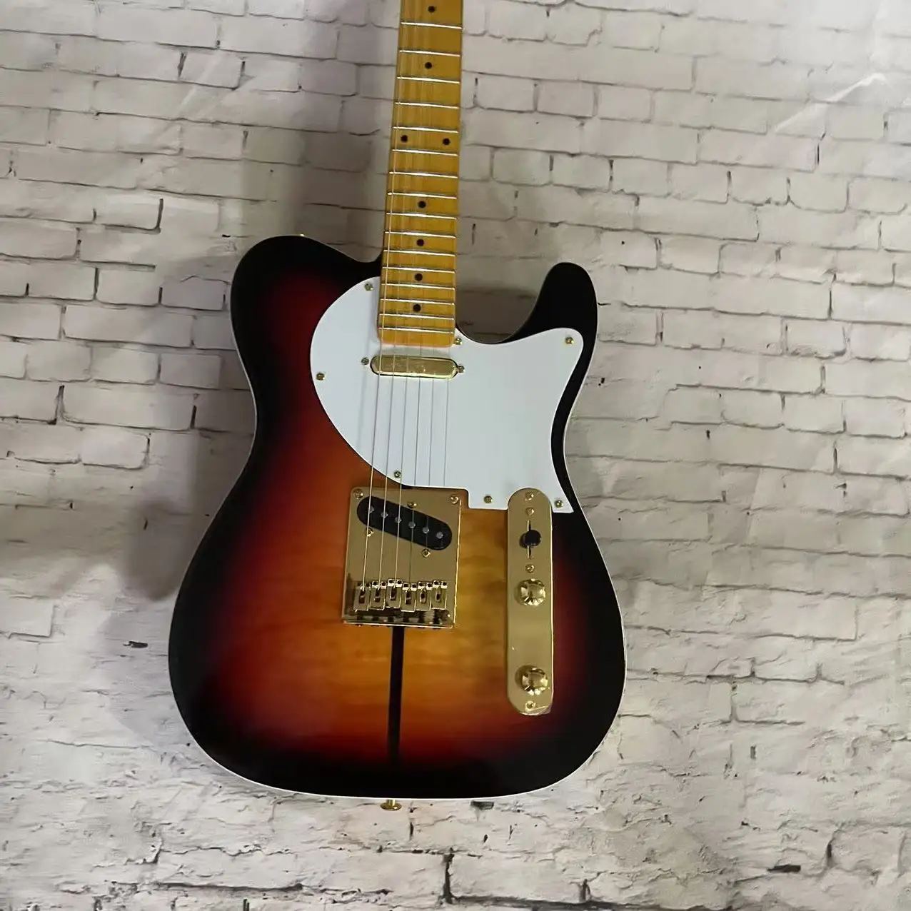 Electric guitar 6-chord TL model, sunset colored body, factory shipped real pictures, in stock, order shipped immediately