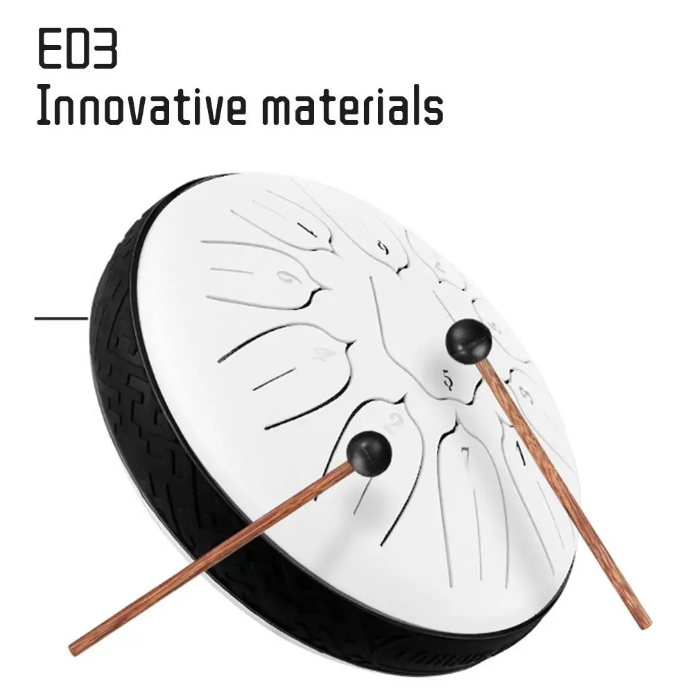 6 Inch 11 Tone Steel Tongue Drum Instrument D Major Percussion Steel Drum Lotus Flower Ethereal Meditation Zen Yoga Drum