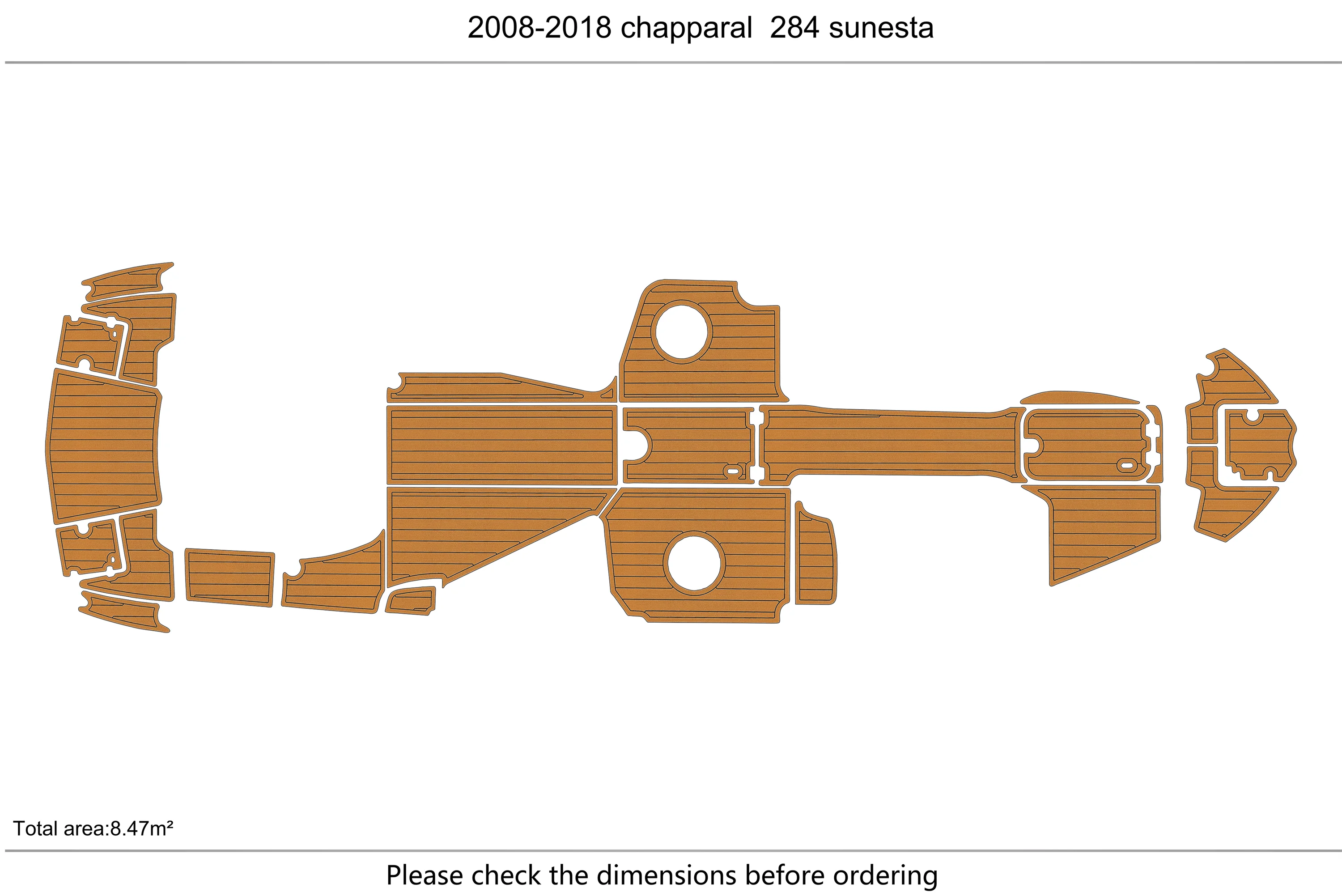 Eva foam Fuax teak seadek marine floor For 2008-2018 chapparal  284 sunesta Cockpit Swim platform bow 1/4