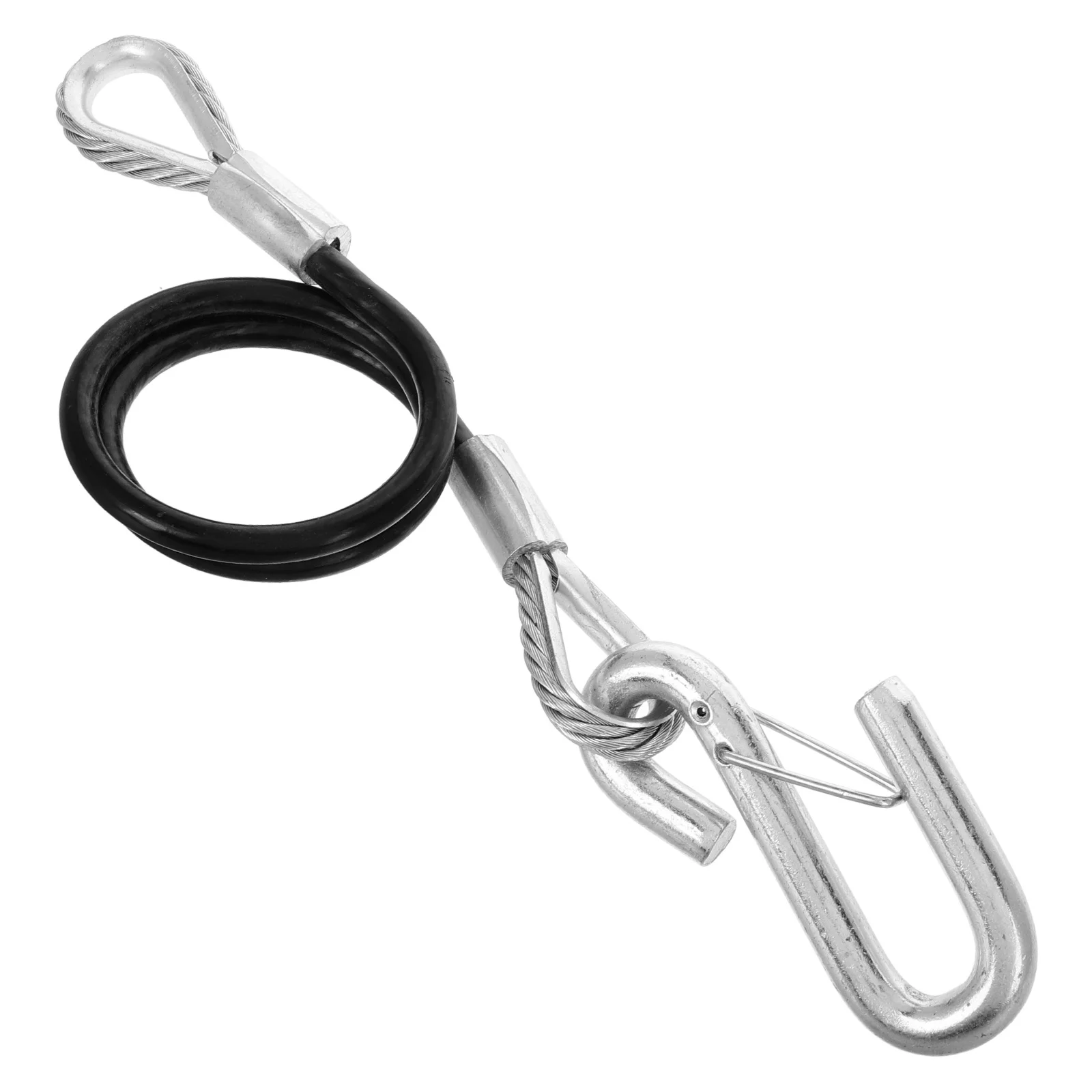 

Heavy Duty Trailer Safety Cable Spring Steel Wire Rope Coiled Tow Truck Safety Cable Durable Tow Strap for Suv Atv Tractor