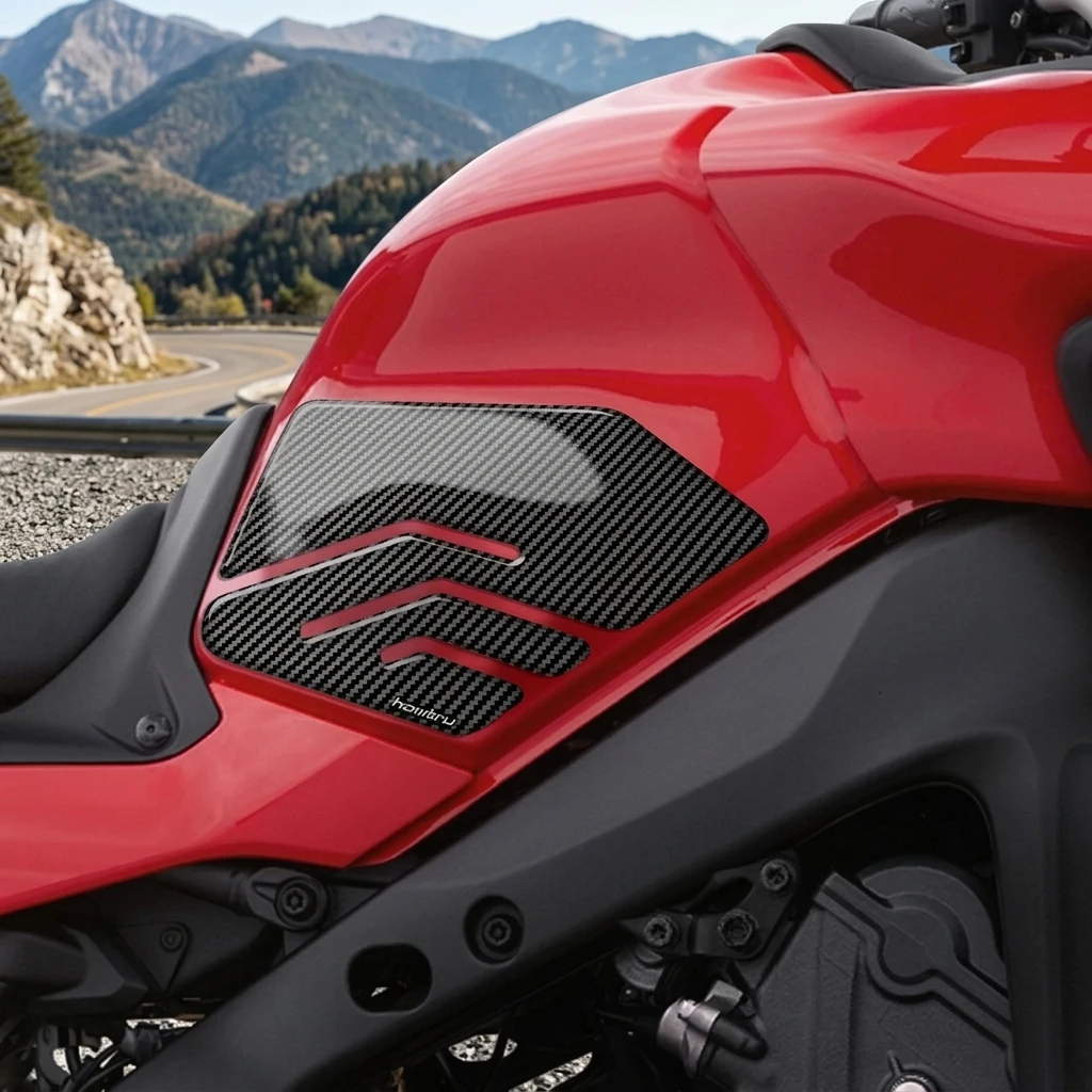 For Yamaha TRACER 9 Carbon Side Tank Pad Protection Grip Motorcycle Accessory for 2021-2024 Models - Carbon Fiber