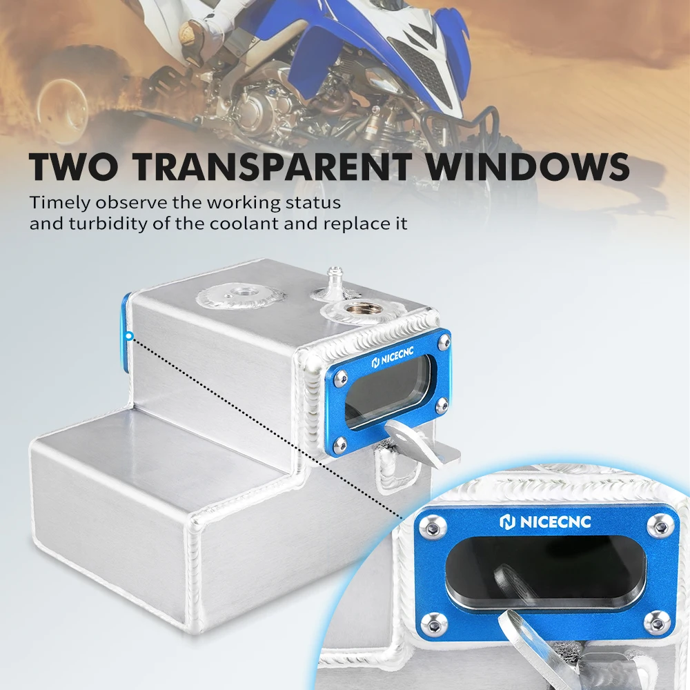 

NICECNC 6061 Aluminum & PC Oil Tank Cooler Transparent Windows For Yamaha Raptor 700 Raptor 700R YFM700 YFM700R 1S3-21750-10-00