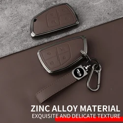 Metal Leather Car Key Case Cover For Chevrolet Tahoe Suburban For GMC Yukon For Buick Envision Plus Avenir Keychain Accessories