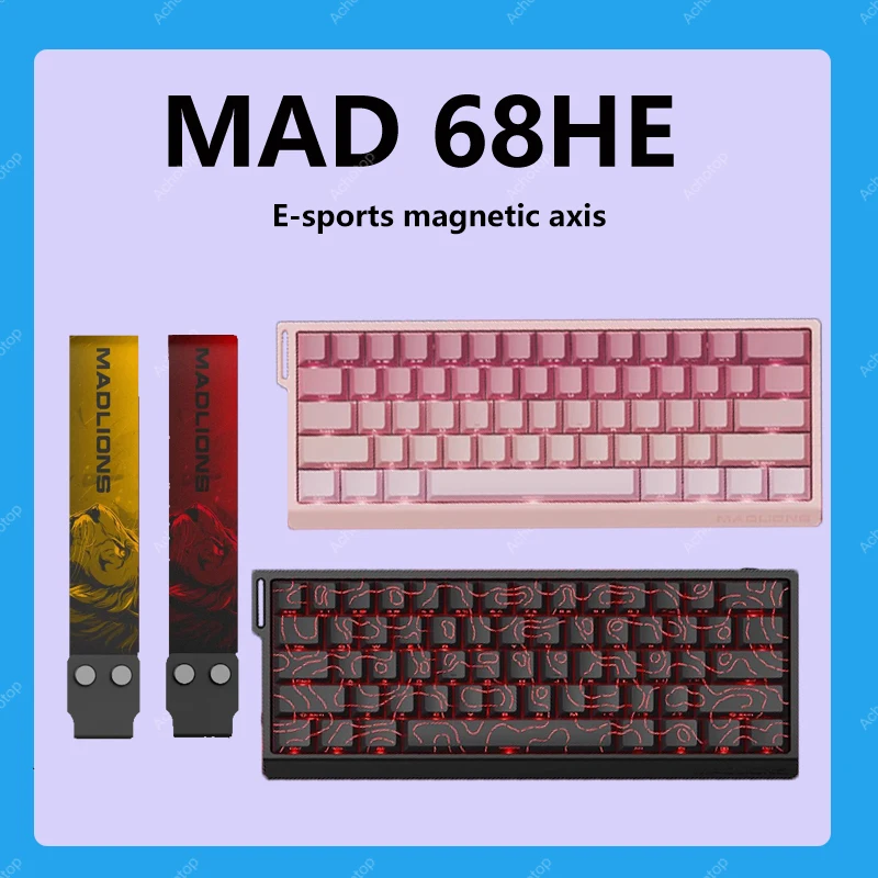 

Магнитная клавиатура Madlions, проводная механическая MAD 60/68 HE, игровая, 0,01 мм, RapidTrigg, 8000 Гц, SOCD/Rs, 0,125 мс, частота дискретизации 128 КБ