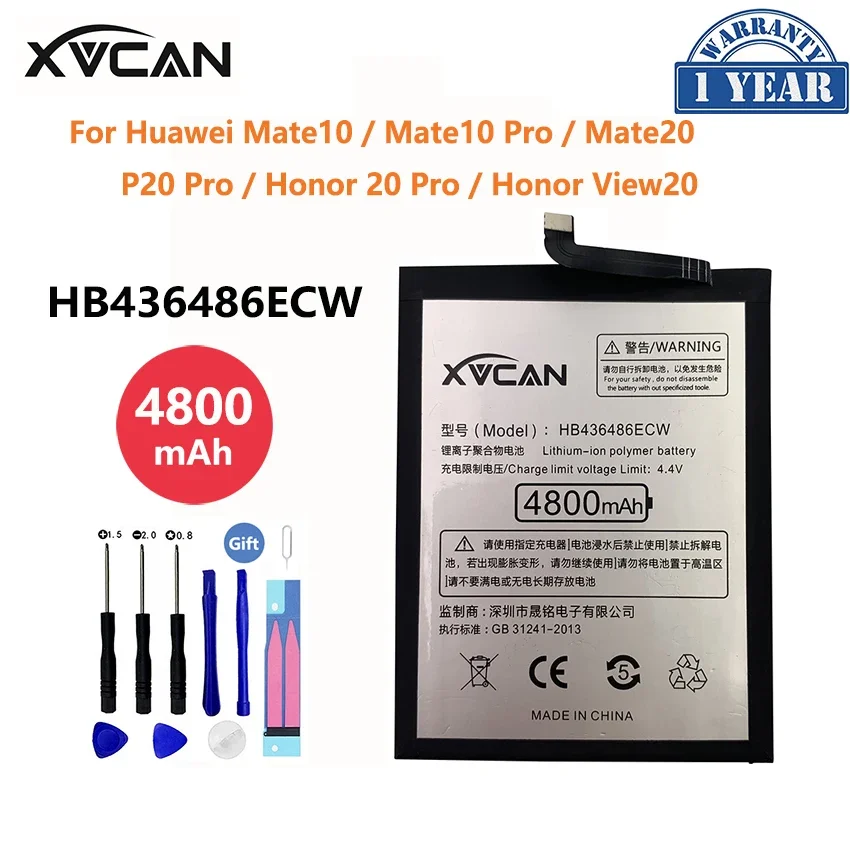 

Original XVCAN HB436486ECW 4800mAh Battery For Huawei Mate 10 20 Mate10 P20 Honor View 20 V20 Pro Replacement Batteries