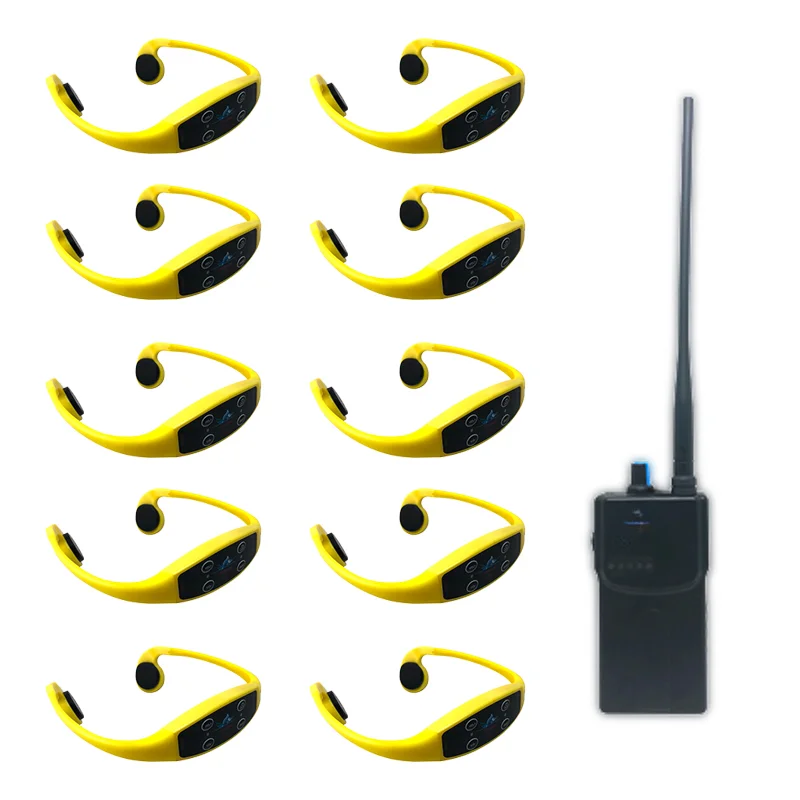 Open Water Sports Sailing Live Teaching10 H906A Headsets 1 Transmitter Swimming Training Walkie Talkie Headset