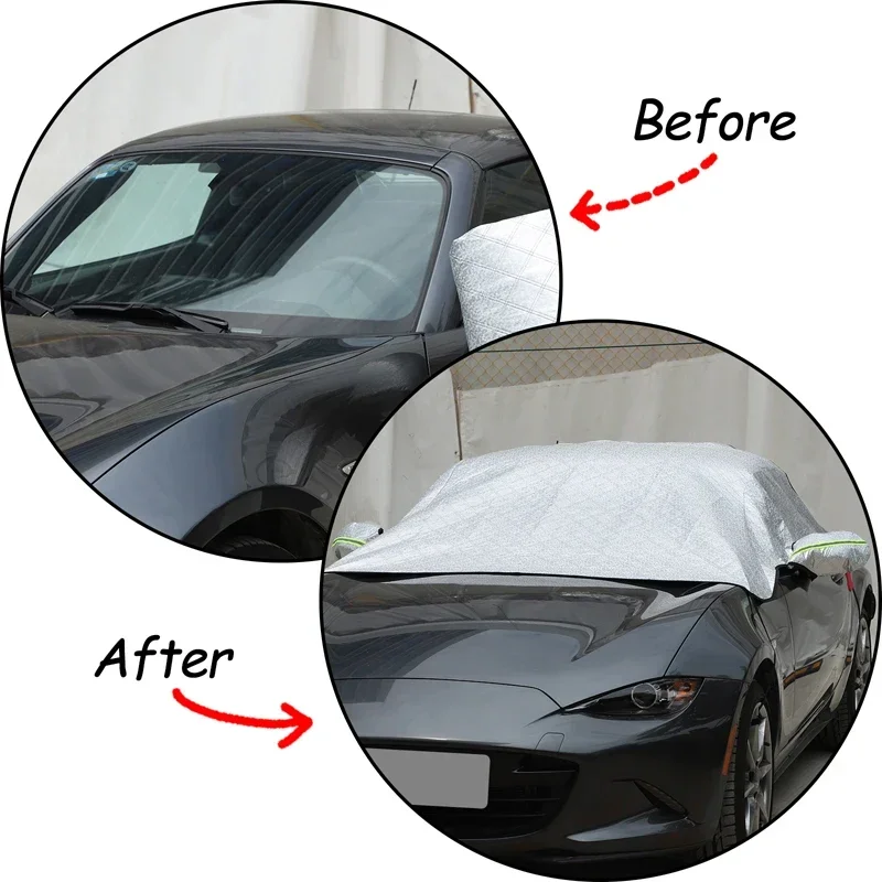 For Mazda MX-5 ND 2016-2023 Car Windshield Snow Anti Frost Cover Windproof Winter Ice Snow Shield Trim Exterior Accessories