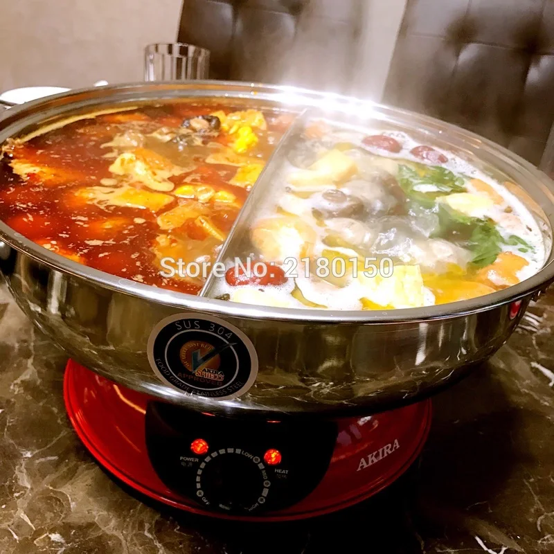 多機能電気鍋,大容量,5リットル,分割,ステンレス鋼