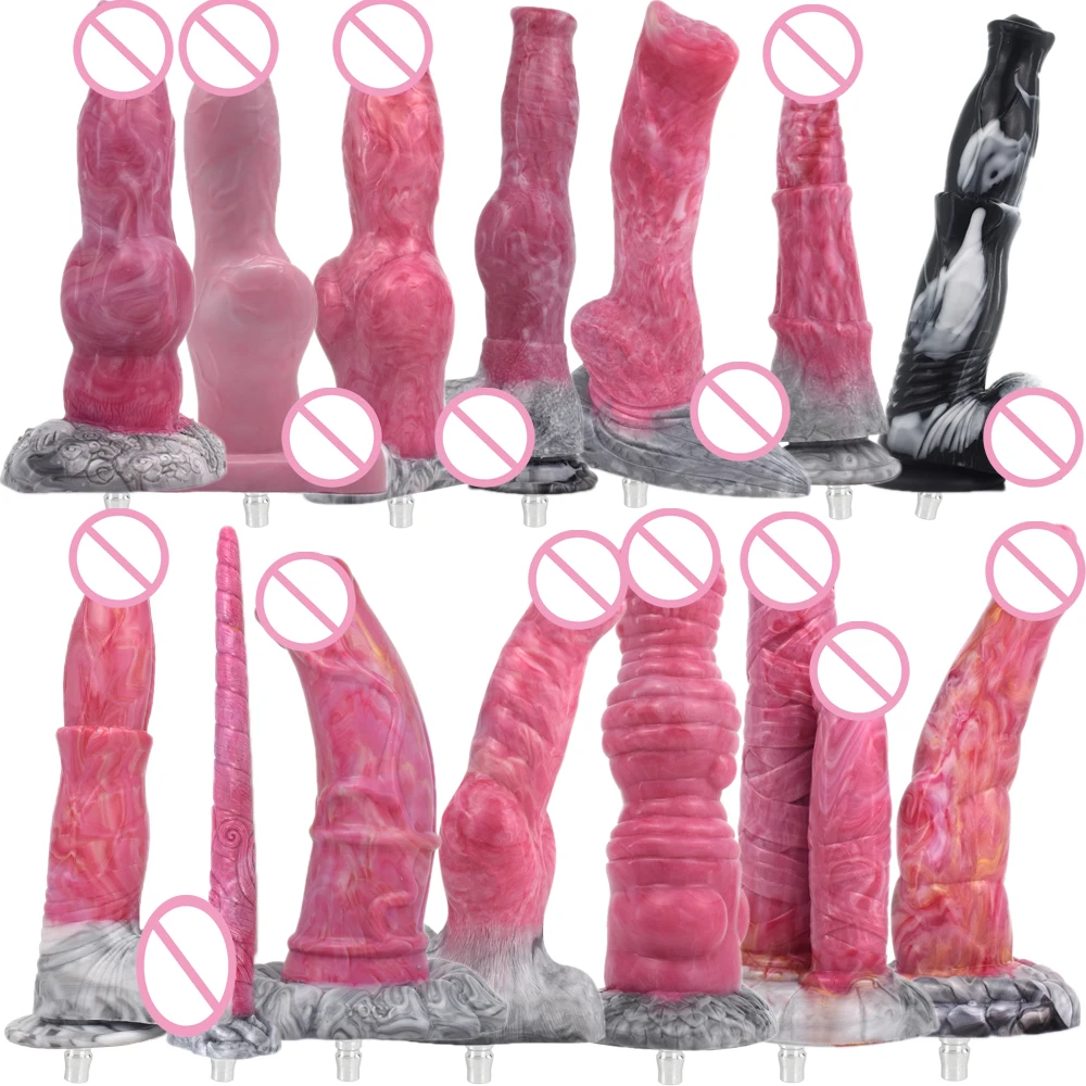 DTSUDU Silicone Animal Dildo for Vac-U-Lock Sex Machine Attachments Alternative Dildo Quick Plug Love Machine Accessories