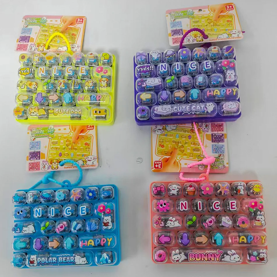2026 New Keycap Clicker Key Cap Keychain Keyboard Key Caps Stress Releasing Charm Keychain Gifts 26-keycap Giant Keycap Gifts