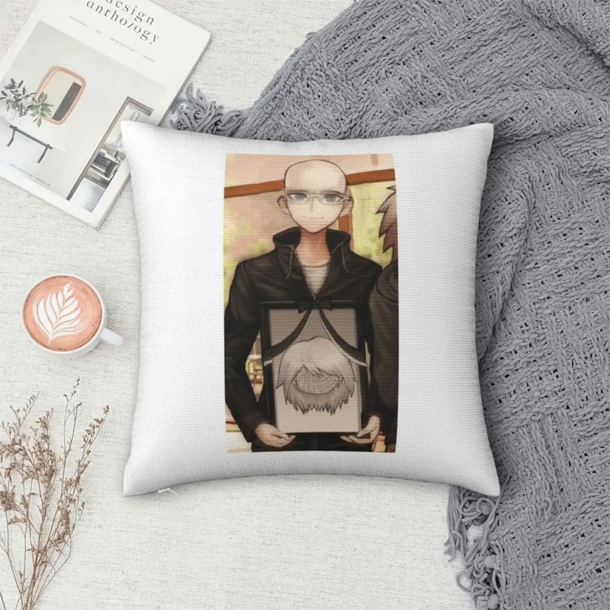 Bald Byakuya Togami Pillowcase Polyester Linen Velvet Pattern Zip Decor Pillow Case Home Cushion Case 45x45