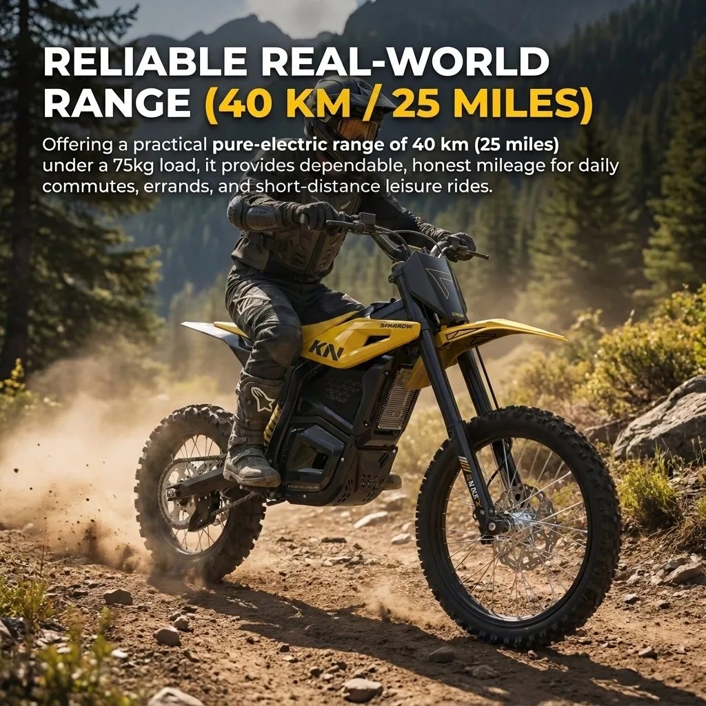 Electric Dirt Bike 1000W Peak 64KM/H 26x4.0 Fat Tire Off-Road Motorcycle 40KM Range IPX4 Waterproof LCD Display Adult E-Moto