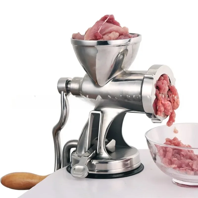 Wheat seedling 304 stainless steel manual meat grinder household hand crushed meat grinder