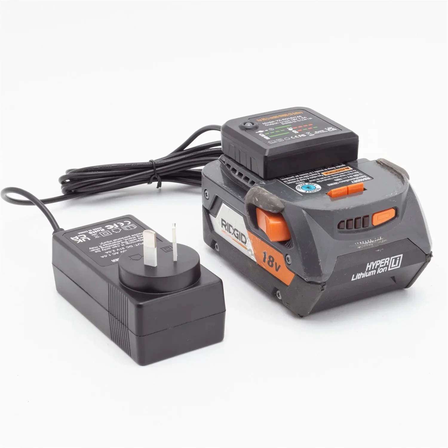 Fast Charger for Ridgid AEG 18V Lithium Battery Input 100-240V, Output 18V 1.5A （battery not included）