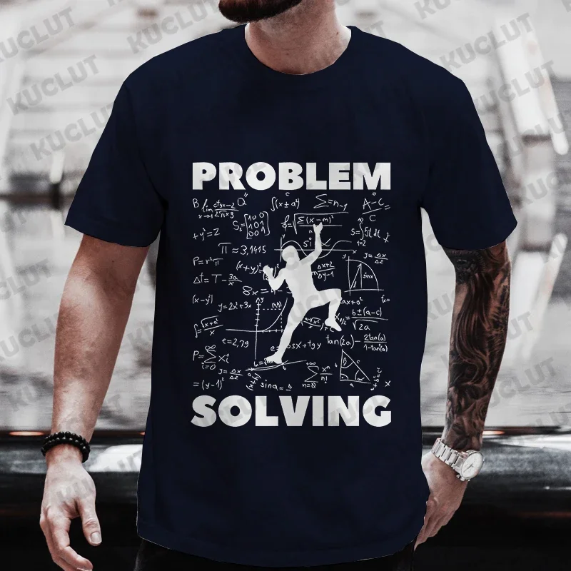 Rock Climbing T Shirt for Women Men Bouldering Tee Problem Solving Math Top Sport Climber T-shirt Short Sleeve Loose Clothing